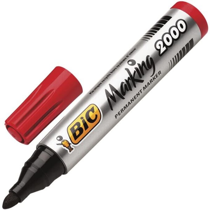 BIC Permanente marker 2000 rond 1.7mm 1 stuk rood (Origineel)