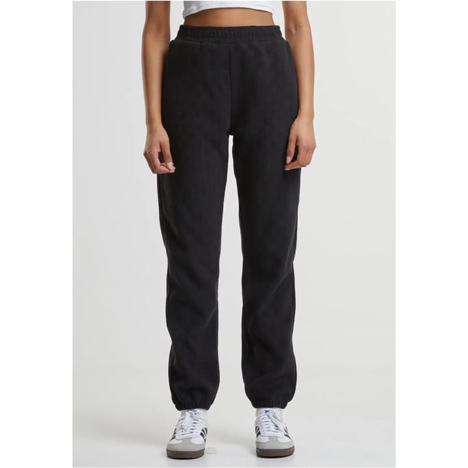 Urban Classics - Jacquard Velvet Dames joggingbroek - 5XL - Zwart