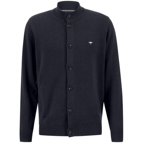 Fynch-Hatton Vest Wool Cotton Cardigan Buttons Navy / male