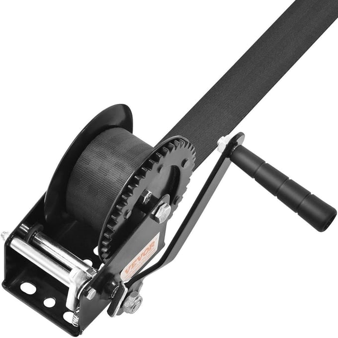 Handlier, 1200 lbs Trekkracht, Bootstrailerlier Heavy Duty Touwlier met 23 ft Polyester Band en Tweerichtingsratel, Handmatig Bedienbare Hand