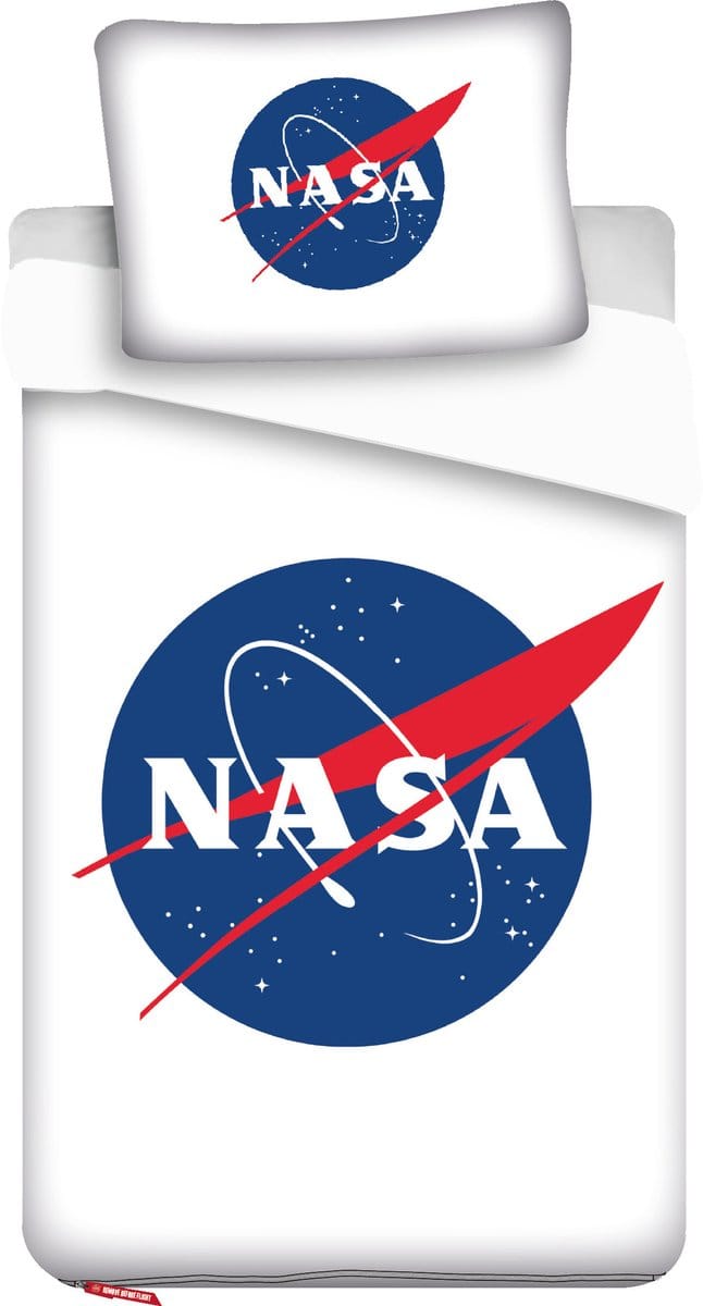 NASA Dekbedovertrek - Eenpersoons - 140 x 200 cm - Wit