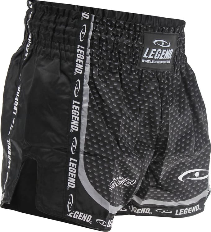 Kickboks Broekje Kind/Volwassene Carbon Black Satijn 8-11 jaar