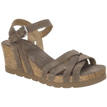 Panama Jack Vera Sandalen - Met Sleehak - Dames - Taupe - Maat 38