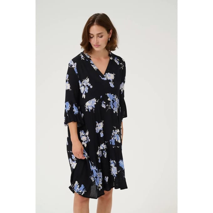 Jurk A-shape black blue