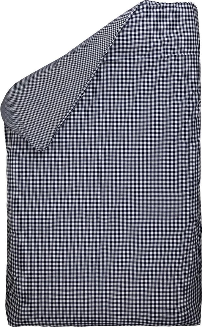 BINK Bedding Dekbedovertrek BB ruit marine - Ledikant (100x135 cm - geen sloop) - boerenbont blauw