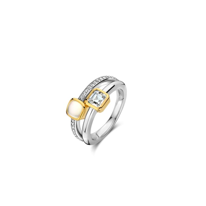 TI SENTO Dames Ring - 925 zilver - Parelmoer - Maat 17.75 mm / maat 56 - 12326MW