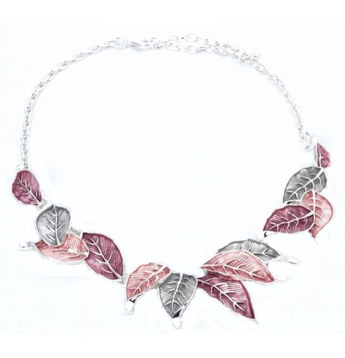 Petra's Sieradenwereld - Ketting metaal rhodium plating met emaille (20)