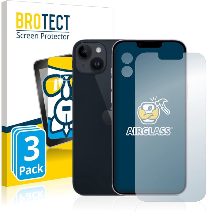 Screenprotector 3 Stuks voor Apple iPhone 14 Plus (Voor+Camera) Beschermglas transparant