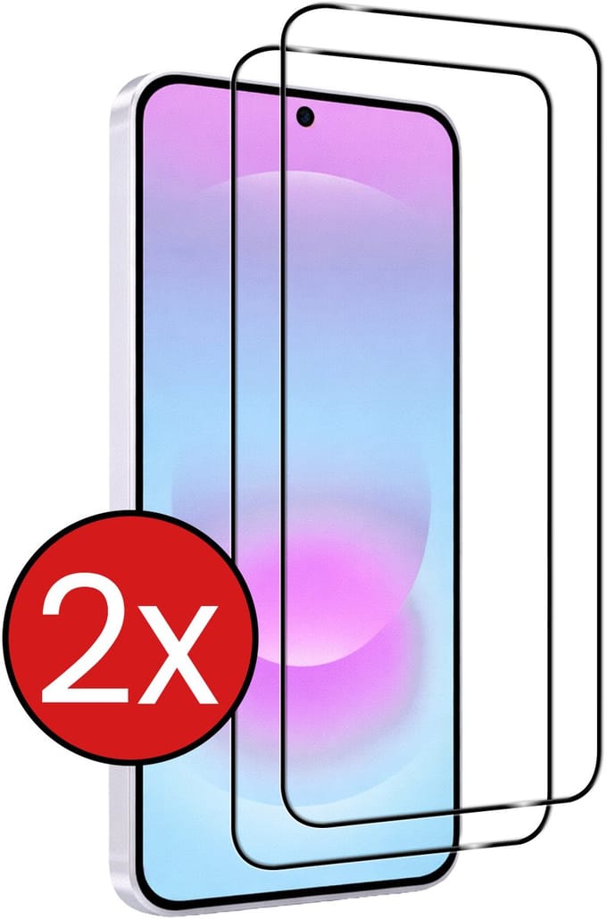 Screenprotector - 2 Stuks - Geschikt voor Samsung Galaxy A37 - Full Cover - Beschermglas - Gehard Glas - Tempered Glass - Screen Protector