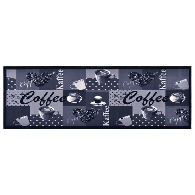 vidaXL - Keukenmat - wasbaar - Coffee - 60x180 - cm - blauw