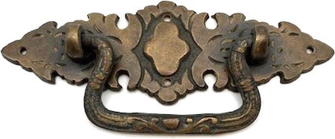 Ladegreep Messing antiek ‘France’ 120x38mm