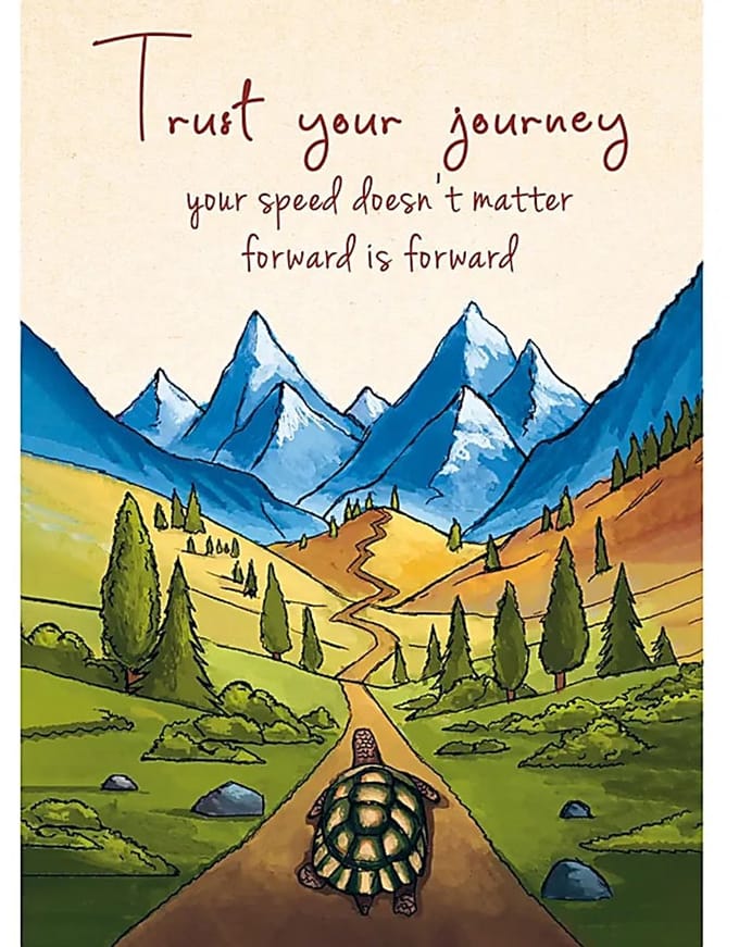 Ansichtkaarten "Trust your Journey.." 15x10,5cm (5 stuks)