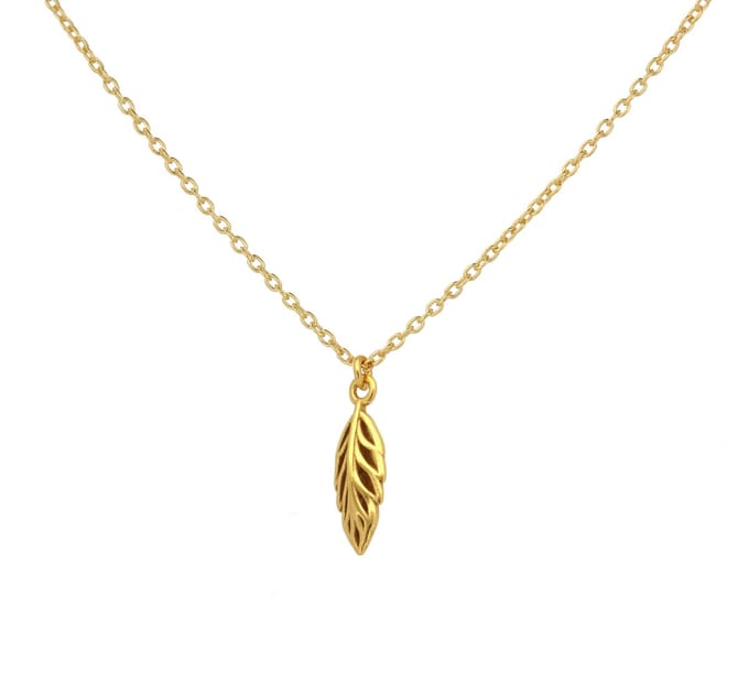ARLIZI 1984 Ketting blaadje hanger - verguld - 44 cm