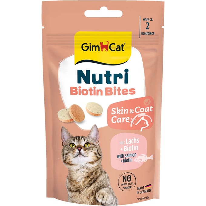 40g GimCat Nutri Biotin Bites met zalm kattensnacks
