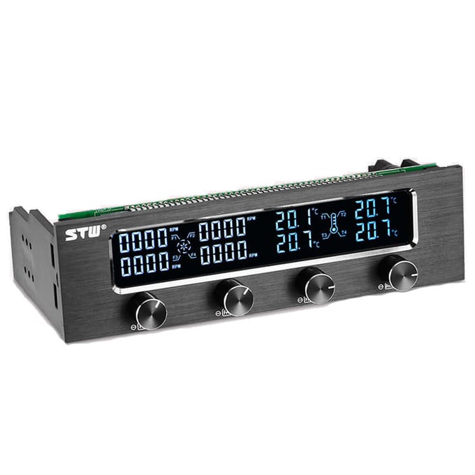STW PC CPU 4-kanaals ventilatorcontroller Snelheidsregeling LCD-koeling