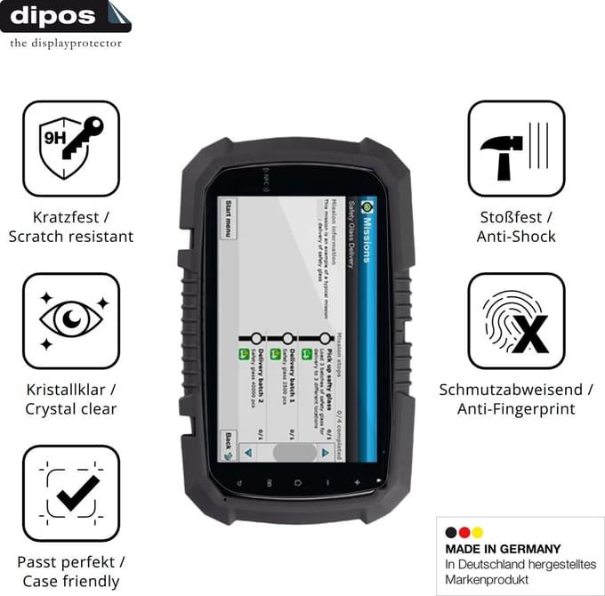 dipos – 2x Pantserfolie geschikt voor Topicon MDT765 | 9H Screenprotector