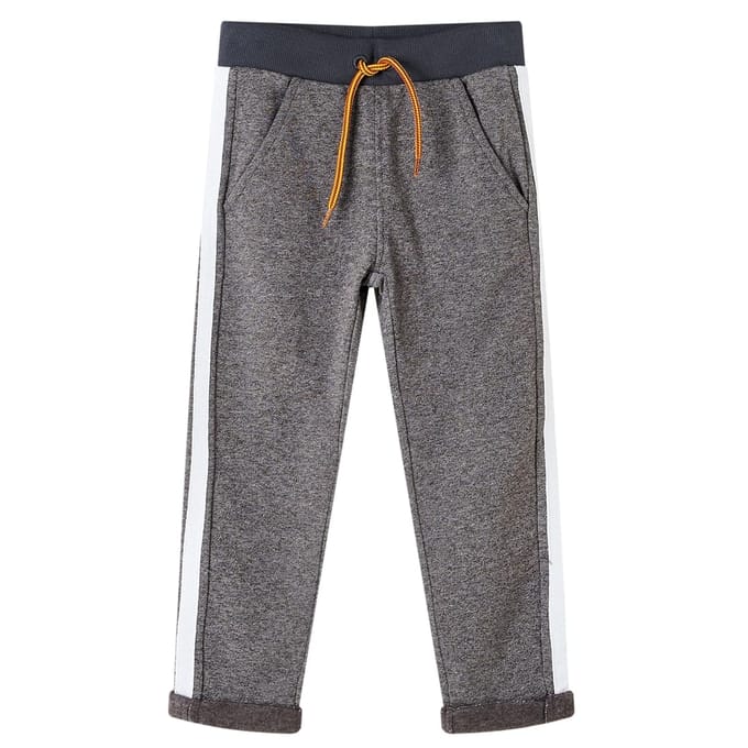 vidaXL Kinderjoggingbroek 104 gemêleerd donkergrijs