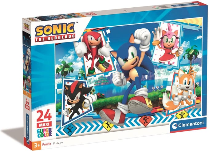 Clementoni - Kinderpuzzel - 24 Maxi Stukjes - Sonic - Puzzel Vanaf 3 Jaar