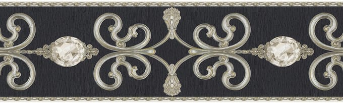 KLASSIEKE BEHANGRAND (zelfklevend) - Zwart Zilver - AS Creation Only Borders