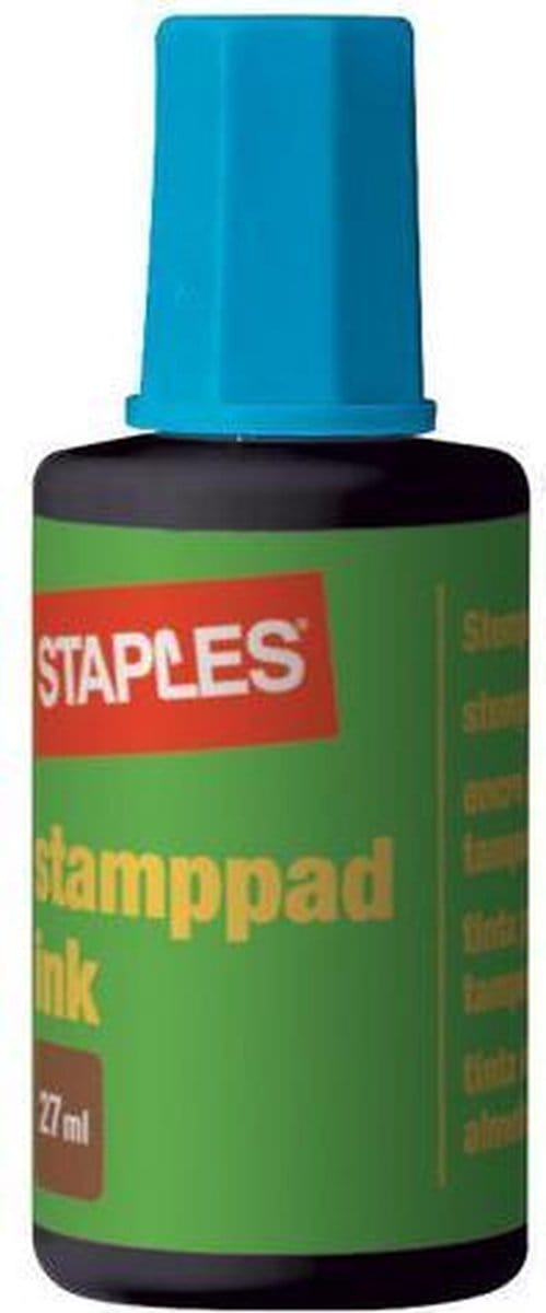Staples Stempelinkt Blauw (fles 27 milliliter)
