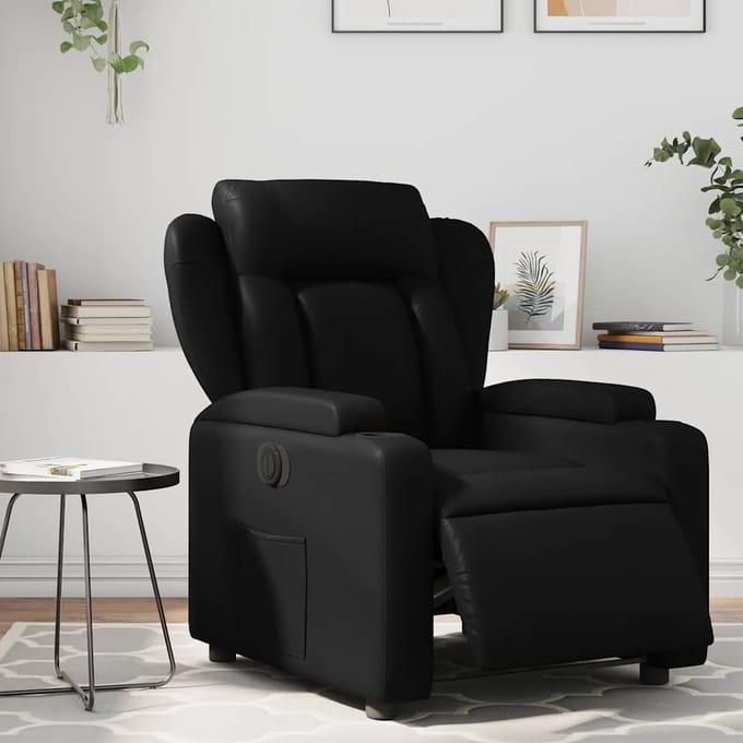 vidaXL - Fauteuil - elektrisch - verstelbaar - kunstleer - zwart