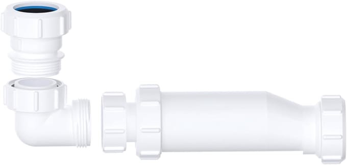 Bad Afvalval - Gootsteenafvoer Kit - Geurvrij Werken - Zelfsluitend Membraan - 40 mm - Wit