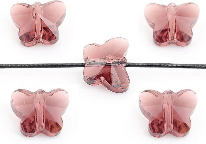 kristal vlinder facet geslepen 10x8x6mm Amethist