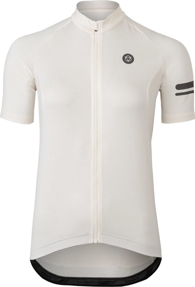 agu Core Fietsshirt Dames Korte Mouwen - Off White - Drie achterzakken - YKK-rits over de hele lengte - Sneldrogend interlock