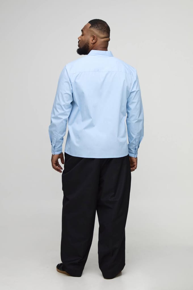 Plus Regular Fit Oxford-shirt in Wit | Light Blue | Size 2XL