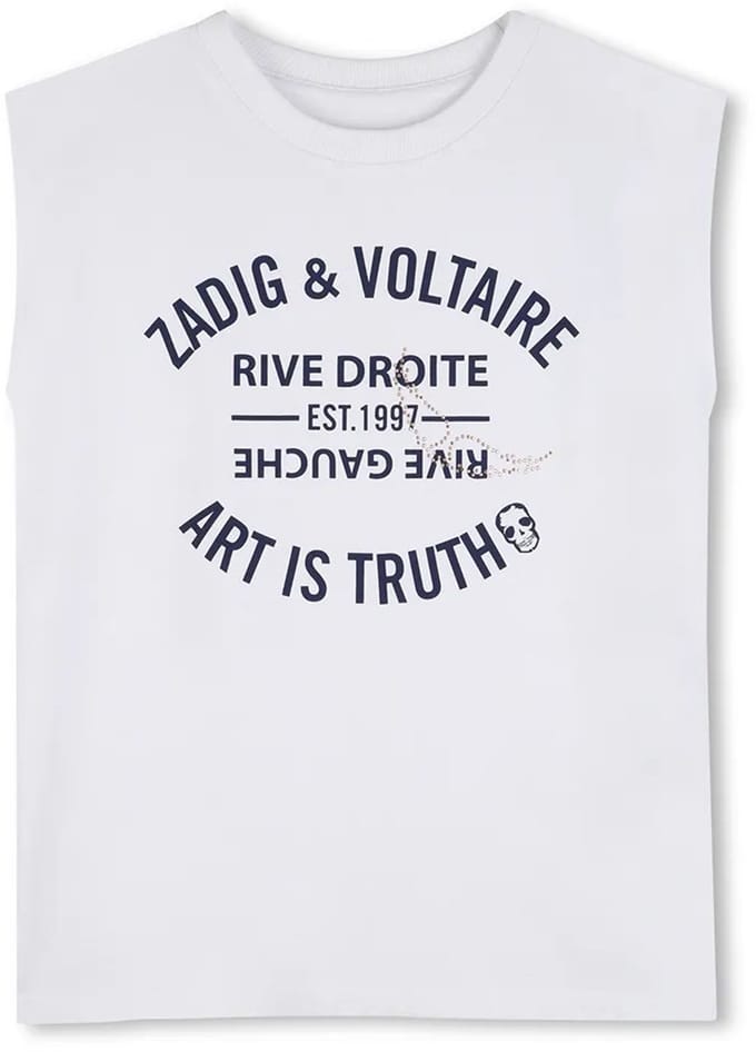 Zadig & Voltaire X60535 Mouwloos T-shirt Wit 8 Years Meisje