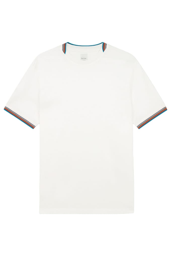 Paul Smith Mens Stripe Detail Tshirt White Taglia: M | Magliette basic Outlet | Uomo | Bianco