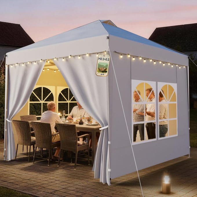 Vouwpaviljoen - Partytent Pop-up - Buiten Samenzijn - In Hoogte Verstelbaar - 25 x 25 m - Wit