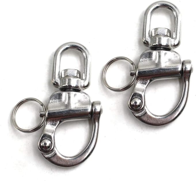 Draaibare kliksluiting van 70mm - Marine kwaliteit - 316 roestvrij staal - Draaibare ring - Jachthardware - Zeilbootaccessoires - Set van 2