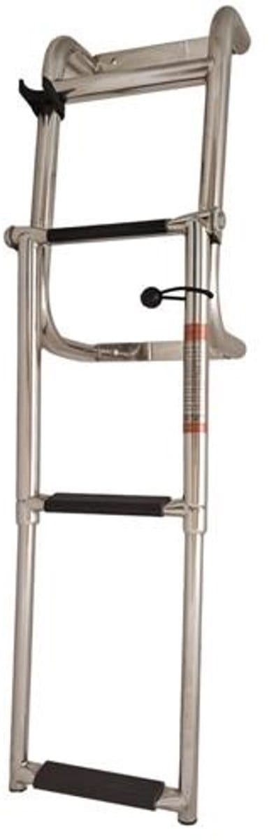 Hollex opvouwbare 3-treeds RVS Zwemtrap met Zwarte treden