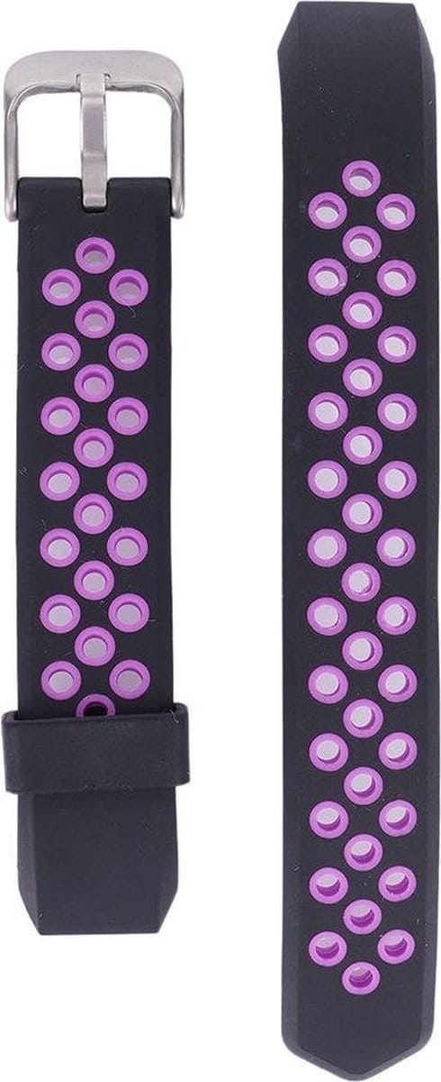 Shop4 - Fitbit Alta Bandje - Siliconen Paars Zwart