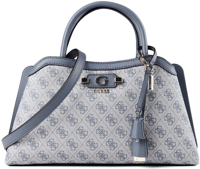 GUESS schoudertas handtas Lindsey Girlfriend Satchel Slate Logo blauwgrijs
