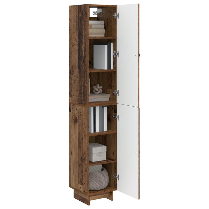 vidaXL - Kast - Set - 2 - st - Oud - hout - Bewerkt - hout