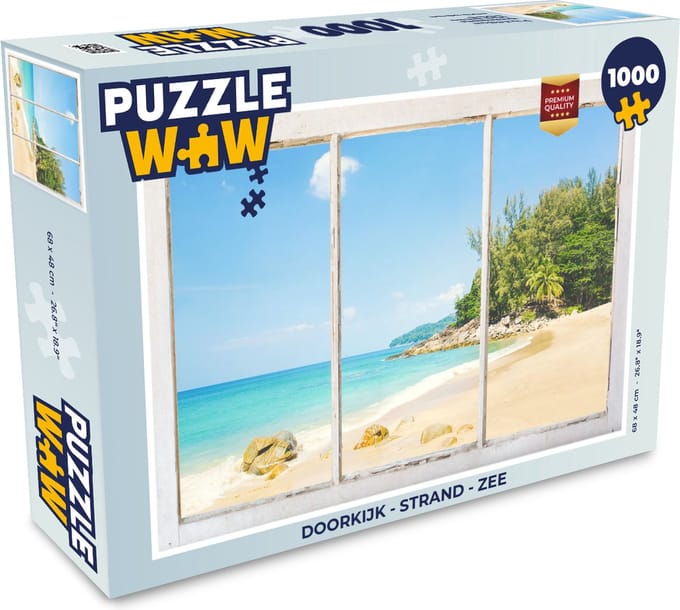Puzzel Doorkijk - Strand - Zee - Legpuzzel - Puzzel 1000 stukjes volwassenen