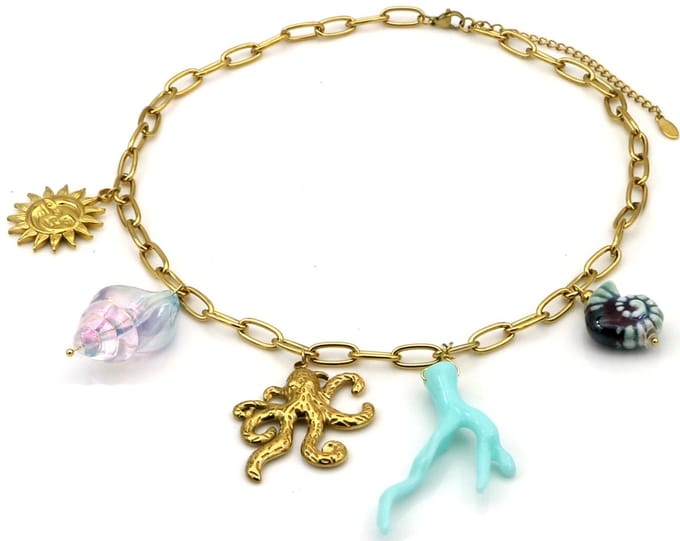 Ketting - RVS - grote bedels - 40-45 cm