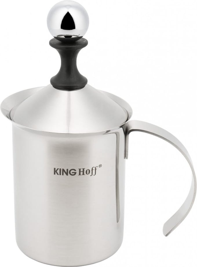 Kinghoff® - Melkopschuimer Handmatig - RVS