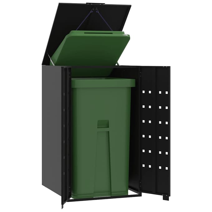 vidaXL - Containerberging - voor - 1 - container - 69x79x117 - cm - staal - zwart