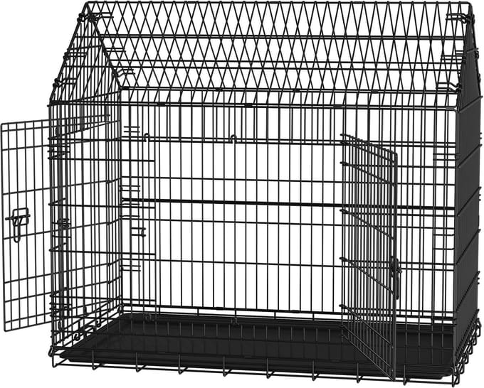 Feandrea - Hondenbench - Opvouwbare Hondenbench van Metaal - Voor Grote Honden - Met Dubbele Deur