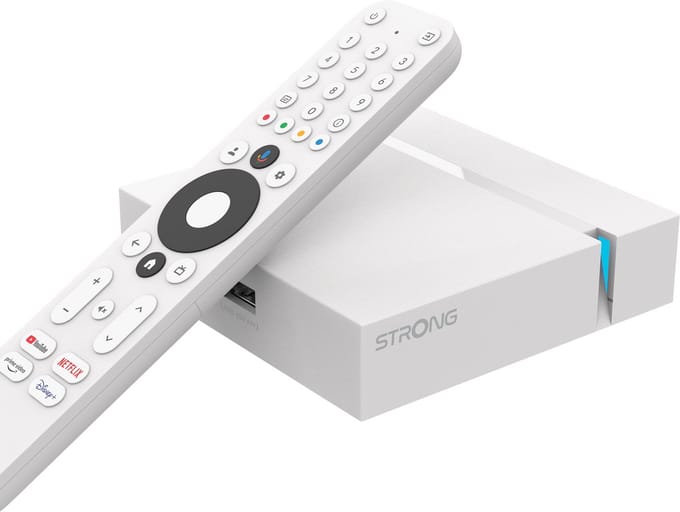STRONG - Streaming Box Android TV 4K UHD - Leap-S3+V2 - Chromecast ingebouwd - Google Voice Assistant compatibel - Dolby Atmos & Dolby Vision - Gemakkelijk te installeren - Wit