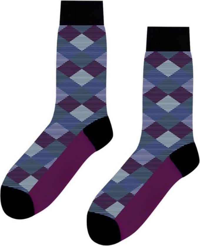 SQOTTON® - Naadloze sokken - Ruit - Maat 36-40