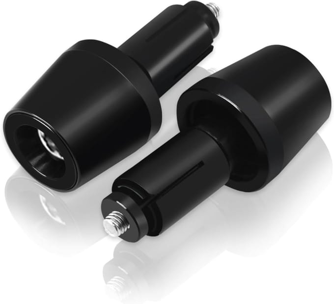 Motorfiets Stuuruiteinden - Handvat Gewicht - Stuur Stabiliteit - CNC Aluminium Constructie - 16-22 mm - zwart