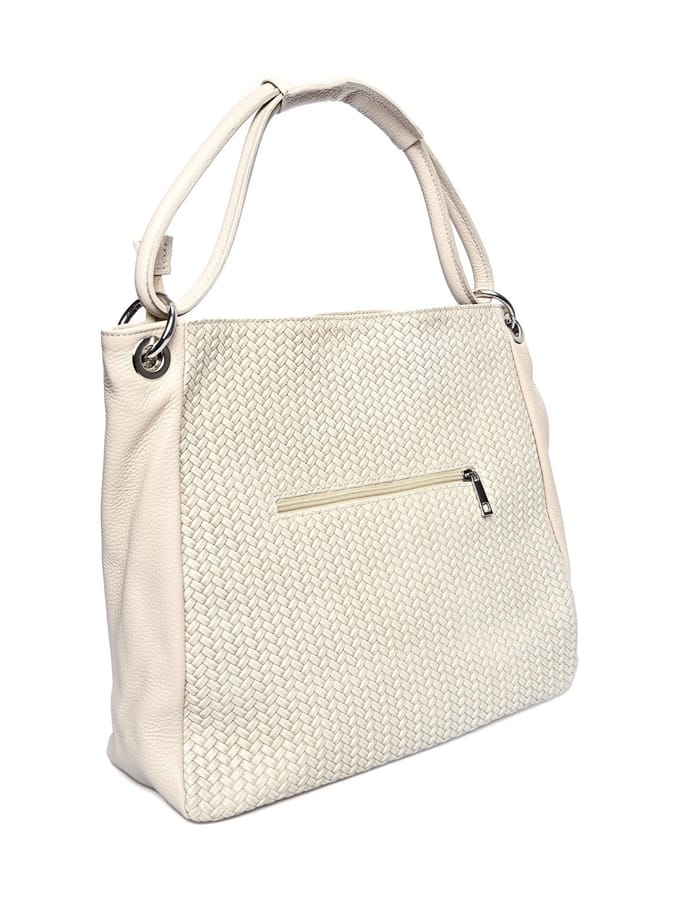 Luisa Vannini Beige Rundleer Tas