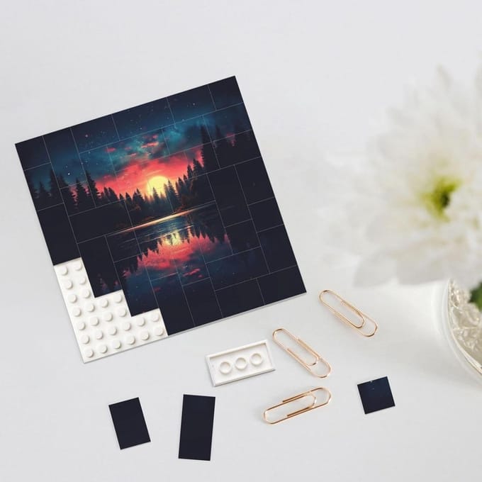 Bouwsteen Puzzel - Fotoblok - Home Decoratie - Dubbelzijdig Ontwerp - Mini Blokken - Wit