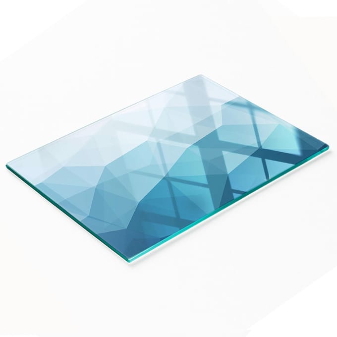 Glazen snijplank met decoratieve abstracte afbeeldingen, 80x52 cm