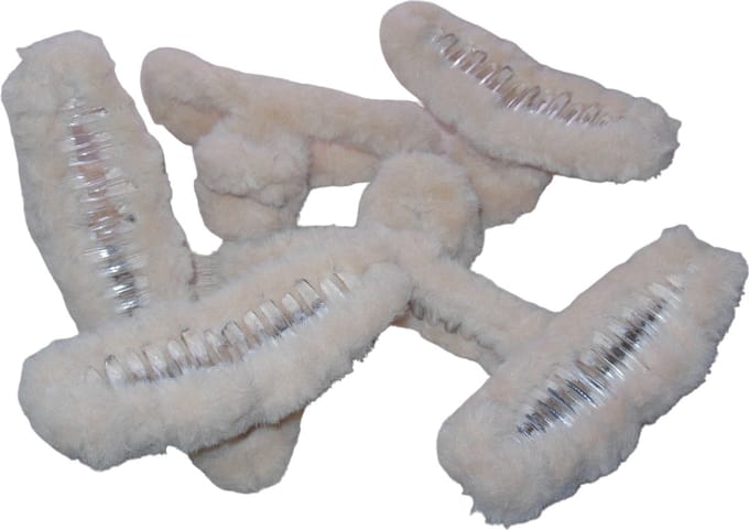 6 grote haarklemmen 12 cm fluffy beige