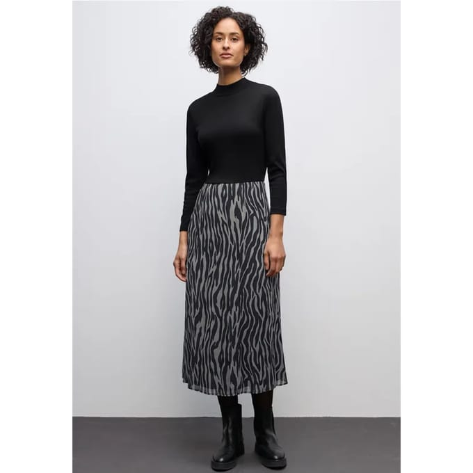 Geplooide chiffon jurk